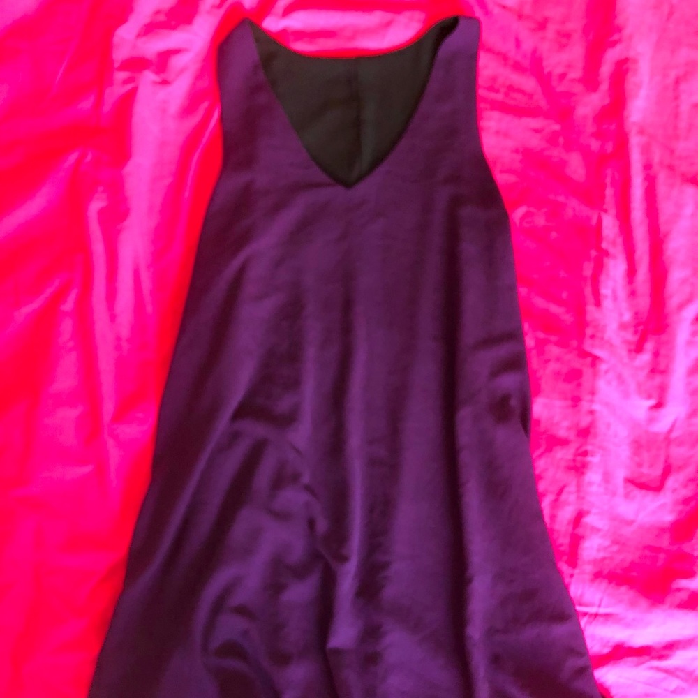 Purple V-Neck Sleeveless Dress